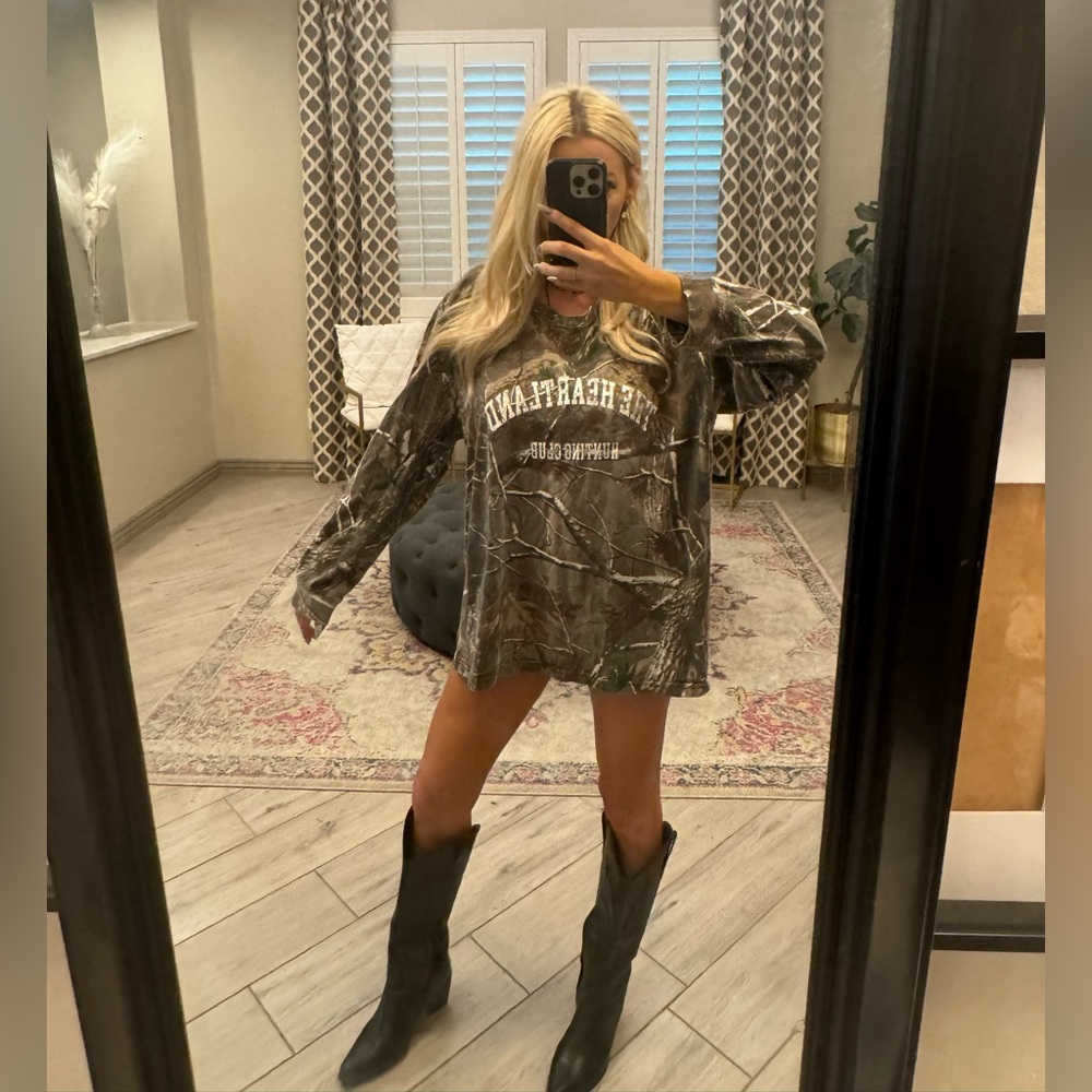 Camo Print Pullover with Side Pockets